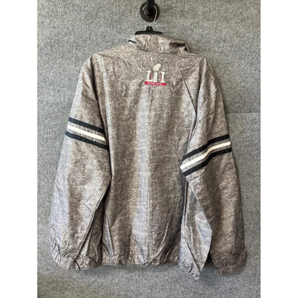 NFL New England Patriots Super Bowl LI Champions Quarter Zip Windbreaker Grey XL